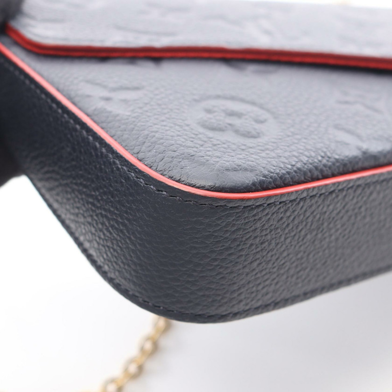 路易威登 Pochette Felice 鏈條肩斜背包 M64099 皮革 海軍藍-7