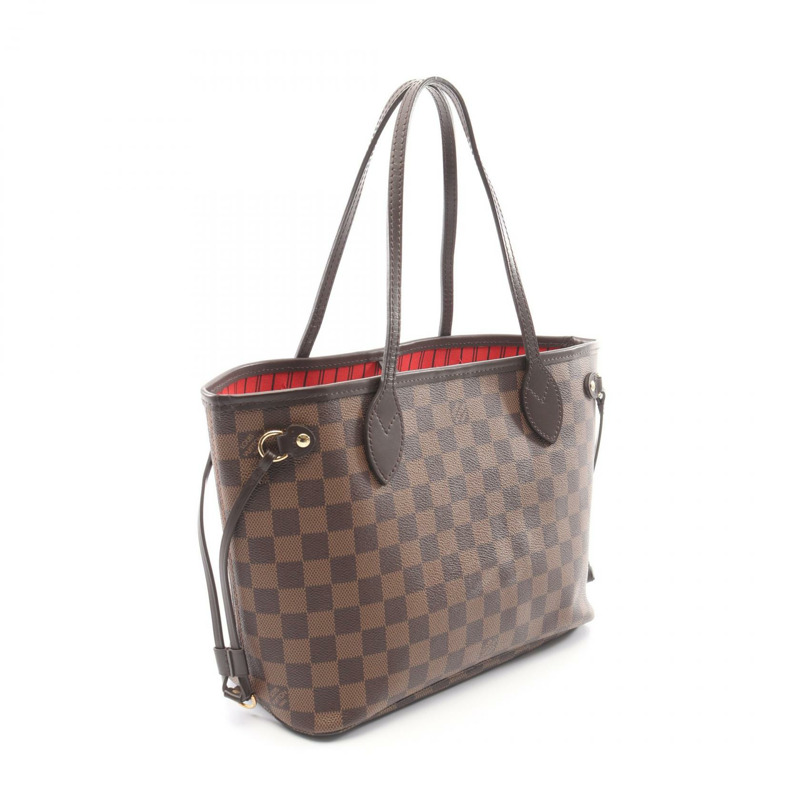 路易威登 Neverfull PM 手提包 N40600 Damie 皮革棕色 Ebene 二手女士-1