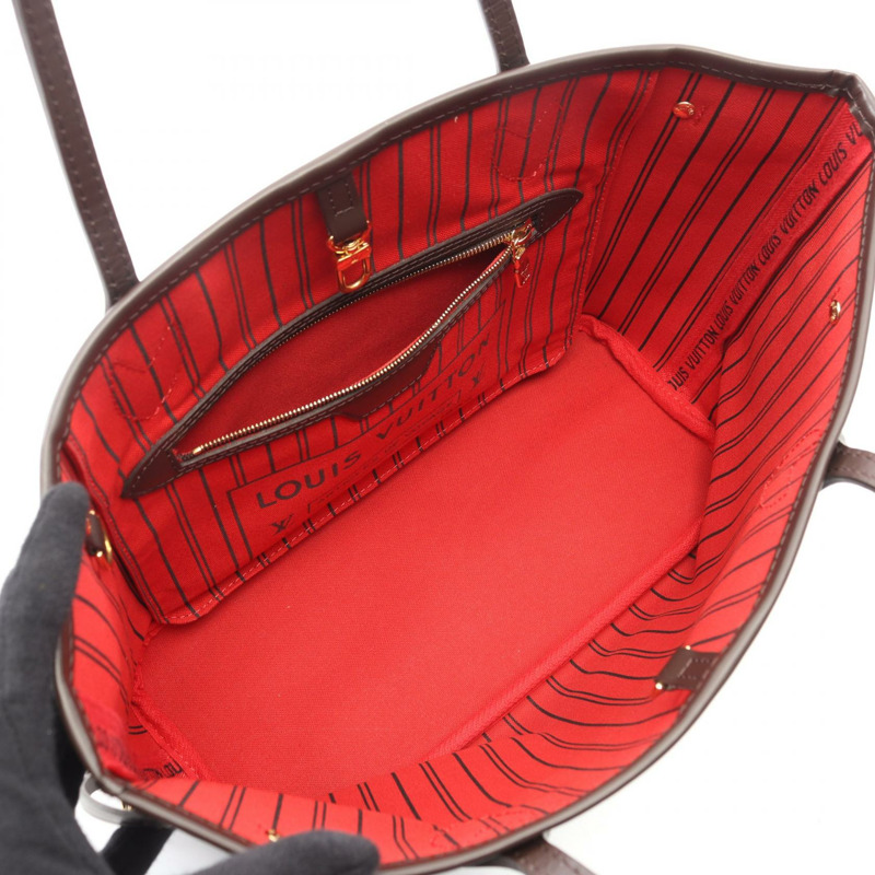 路易威登 Neverfull PM 手提包 N40600 Damie 皮革棕色 Ebene 二手女士-2