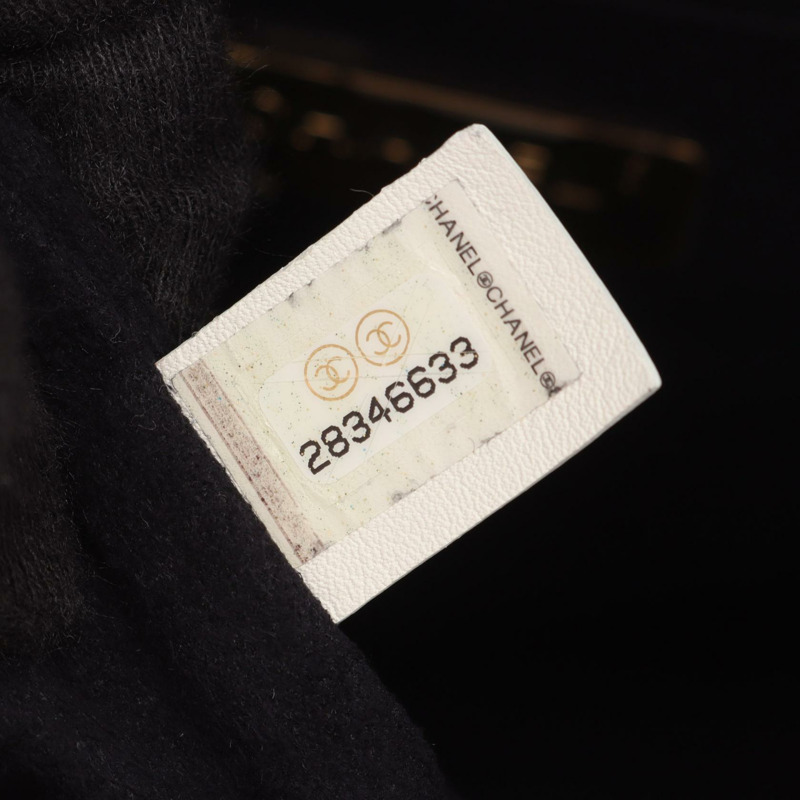 香奈兒 COCO 標誌壓花兩用手提包，白色皮革，金色五金，二手女款-4