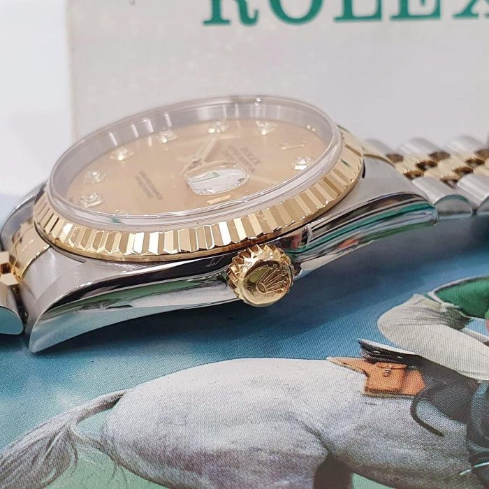 【大眾名錶】ROLEX 勞力士 16233 Datejust 蠔式日誌 金十鑽面盤 新包台 台灣公司貨 大眾名錶G141-6