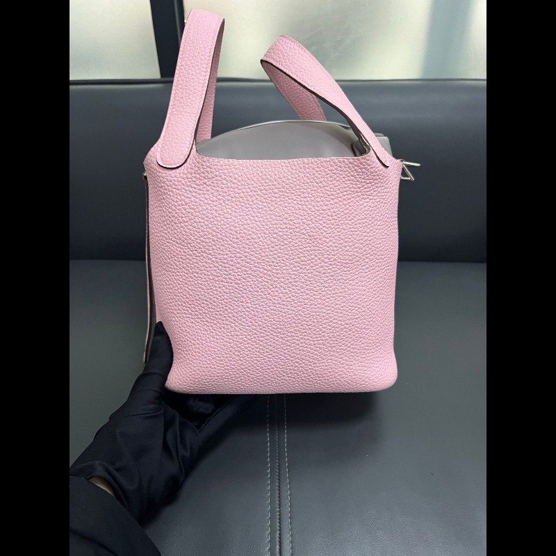 Hermes picotin 18
菜籃子18 櫻花粉 銀扣-1