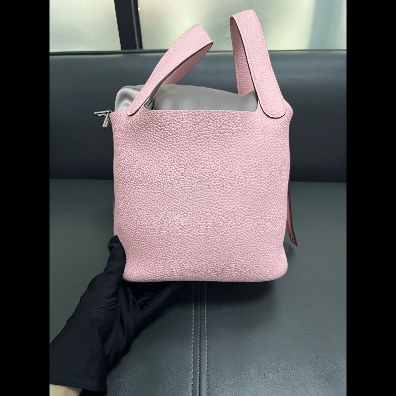 Hermes picotin 18
菜籃子18 櫻花粉 銀扣-2