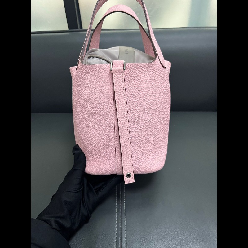 Hermes picotin 18
菜籃子18 櫻花粉 銀扣-3