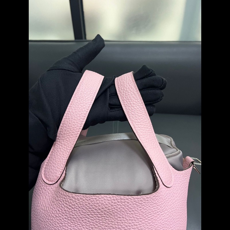 Hermes picotin 18
菜籃子18 櫻花粉 銀扣-9