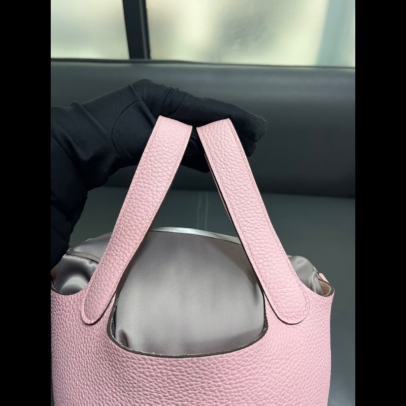 Hermes picotin 18
菜籃子18 櫻花粉 銀扣-11