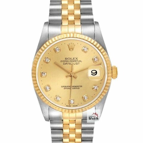 【大眾名錶】ROLEX 勞力士 16233 Datejust 經典蠔式 金十鑽面盤 新包台 台灣AD 大眾名錶G138