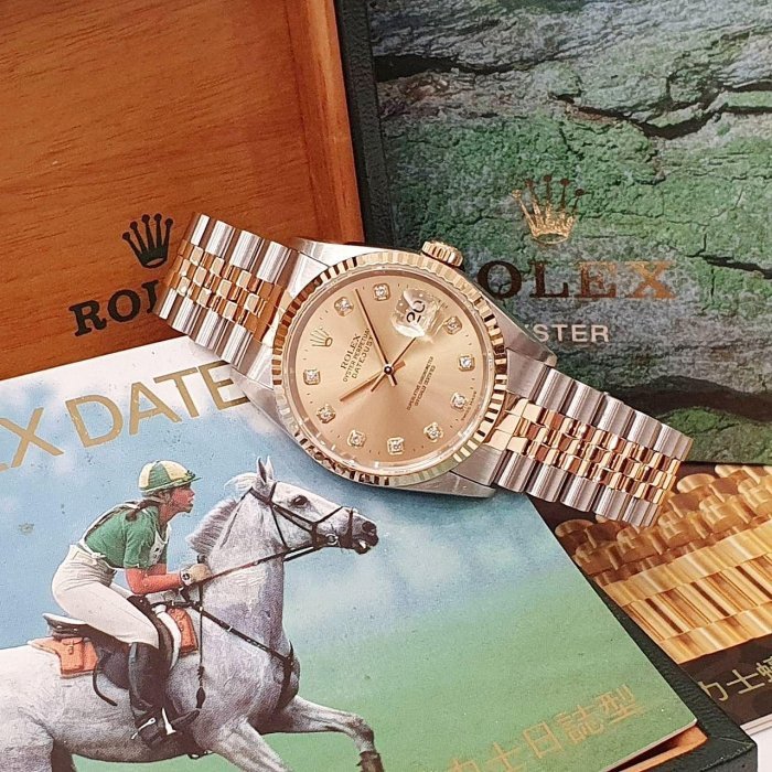 【大眾名錶】ROLEX 勞力士 16233 Datejust 經典蠔式 金十鑽面盤 新包台 台灣AD 大眾名錶G138-2