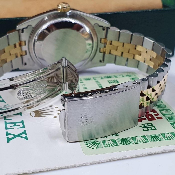 【大眾名錶】ROLEX勞力士 16233 Datejust 蠔式日誌 金色紀念面盤 鑽石時標原面未翻寫 大眾名錶B897-5