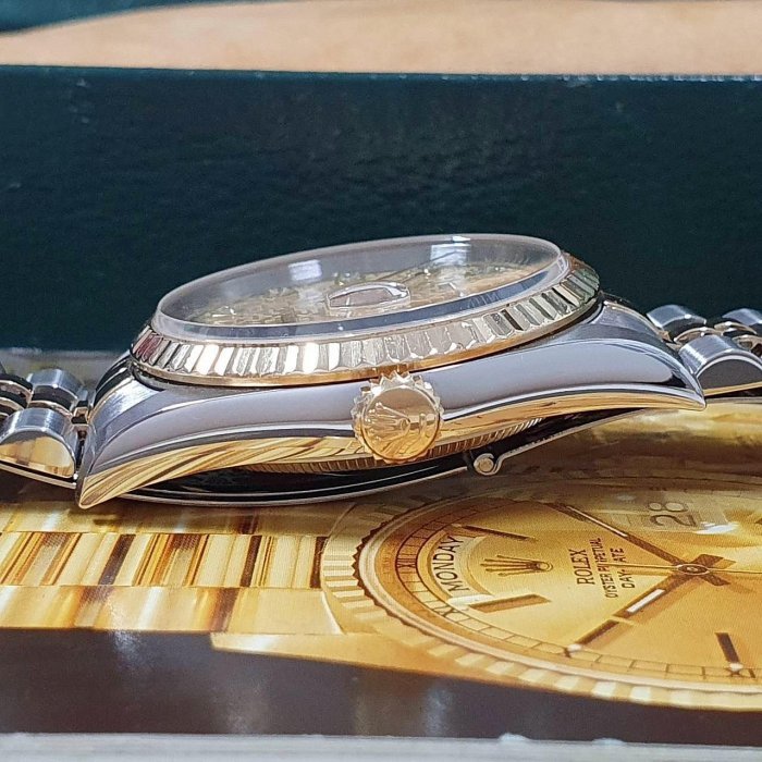 【大眾名錶】ROLEX勞力士 16233 Datejust 蠔式日誌 金色紀念面盤 鑽石時標原面未翻寫 大眾名錶B897-6
