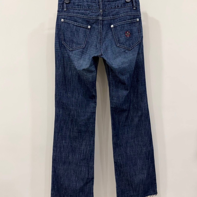 BURBERRY 經典格紋滾邊牛仔長褲-2