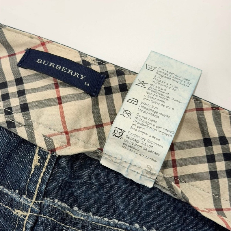 BURBERRY 經典格紋滾邊牛仔長褲-9