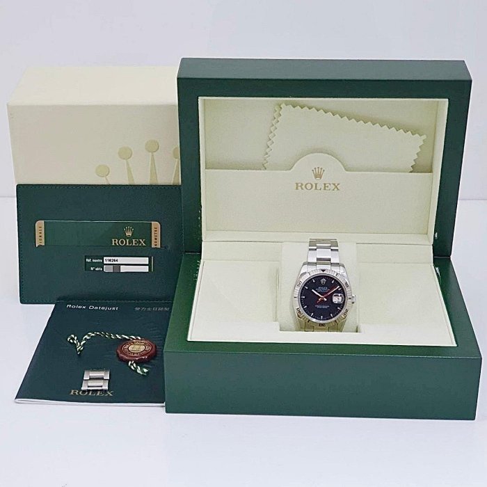 【大眾名錶】 ROLEX 勞力士 116264 Datejust 爬山虎 黑面紅針 2009/02 大眾名錶B820-8