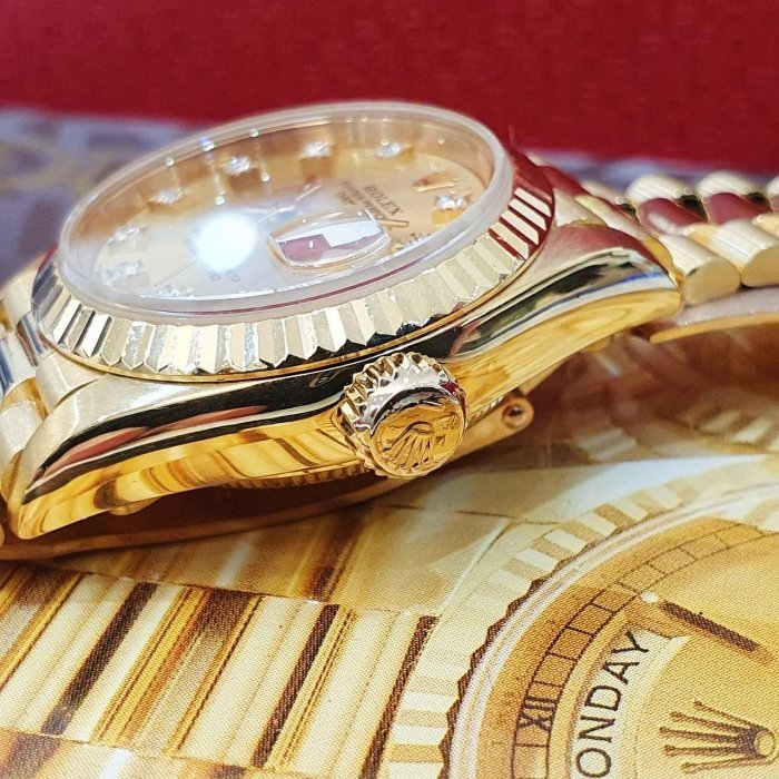 【大眾名錶】ROLEX 勞力士 69178 Datejust 18K金女錶 金十鑽面盤 錶徑26mm 大眾名錶G222-5