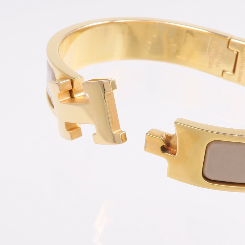 HERMES 金屬/琺瑯Clic H Bracelet手鐲-4