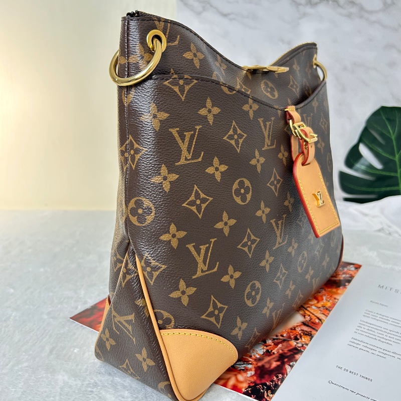LV Odeon MM 老花中號牛角包肩背包 晶片款-6