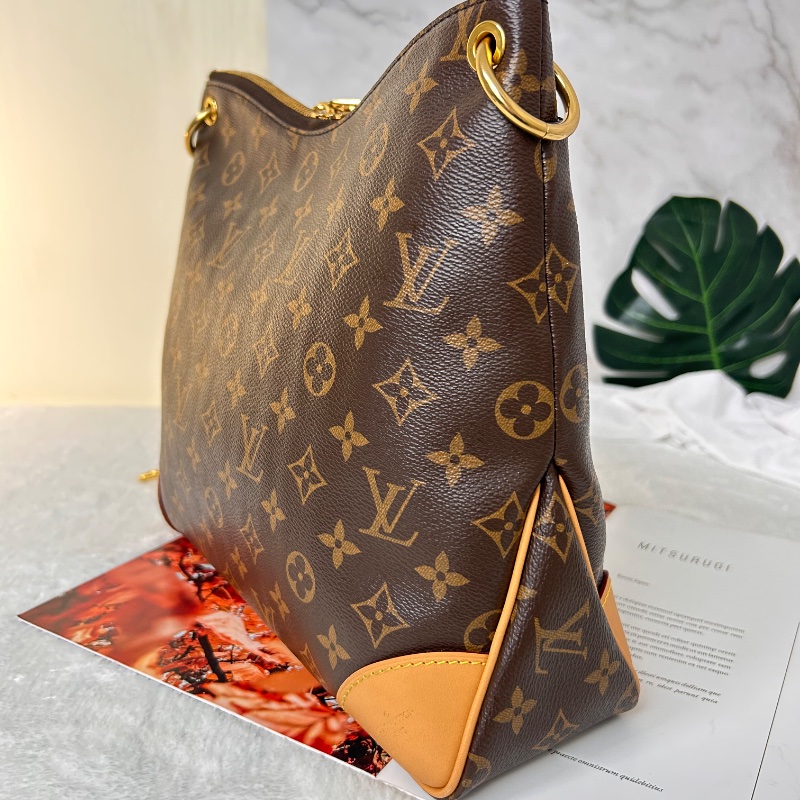 LV Odeon MM 老花中號牛角包肩背包 晶片款-7