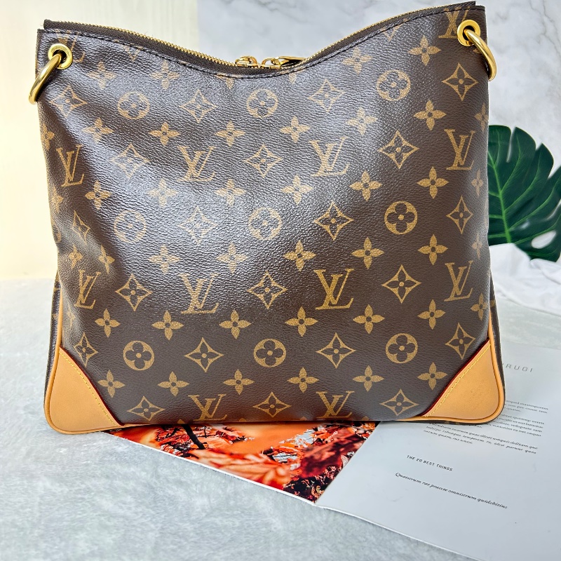 LV Odeon MM 老花中號牛角包肩背包 晶片款-8