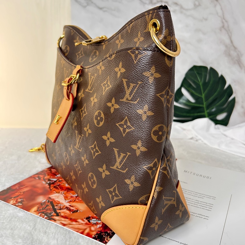 LV Odeon MM 老花中號牛角包肩背包 晶片款-10