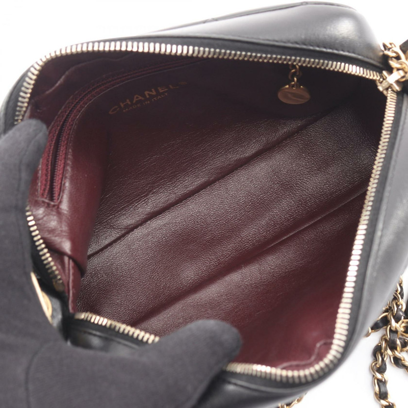 香奈兒 (CHANEL) Matelasse Jumbo 鏈單肩包，羊皮材質，黑色，二手，金色五金-2