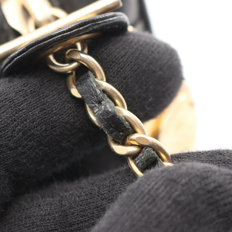 香奈兒 (CHANEL) Matelasse Jumbo 鏈單肩包，羊皮材質，黑色，二手，金色五金-8