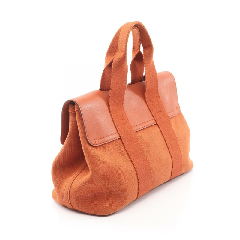 愛馬仕 Valparaiso PM 手提包，帆佈人字皮革，棕色，SHW，二手女士-1