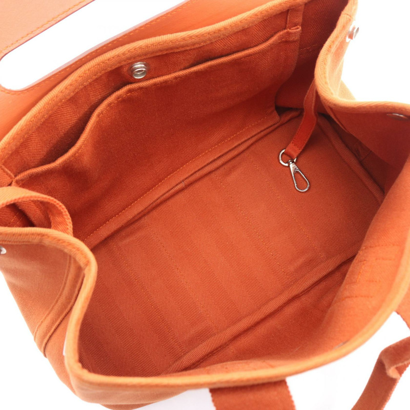愛馬仕 Valparaiso PM 手提包，帆佈人字皮革，棕色，SHW，二手女士-2