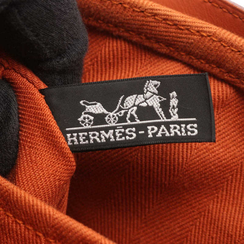 愛馬仕 Valparaiso PM 手提包，帆佈人字皮革，棕色，SHW，二手女士-3