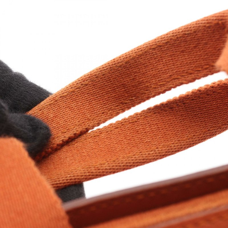 愛馬仕 Valparaiso PM 手提包，帆佈人字皮革，棕色，SHW，二手女士-6