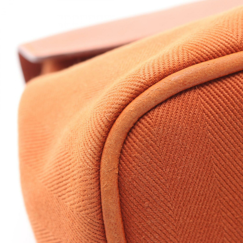 愛馬仕 Valparaiso PM 手提包，帆佈人字皮革，棕色，SHW，二手女士-7