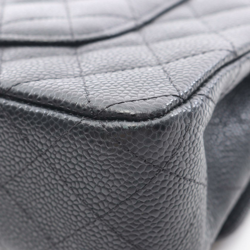 香奈兒 (CHANEL) Matelasse 雙蓋鏈條肩背包，小牛皮，黑色，SHW 二手-5