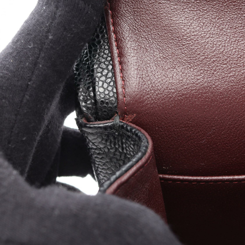 香奈兒 (CHANEL) Matelasse 雙蓋鏈條肩背包，小牛皮，黑色，SHW 二手-10