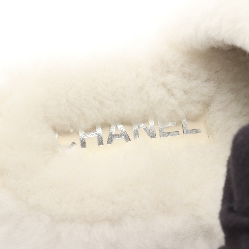 香奈兒 COCO 標誌毛絨涼鞋 白色 36C 二手 女款-4