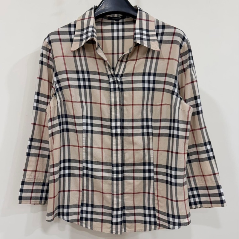 BURBERRY 倫敦 經典格紋7分袖襯衫-1