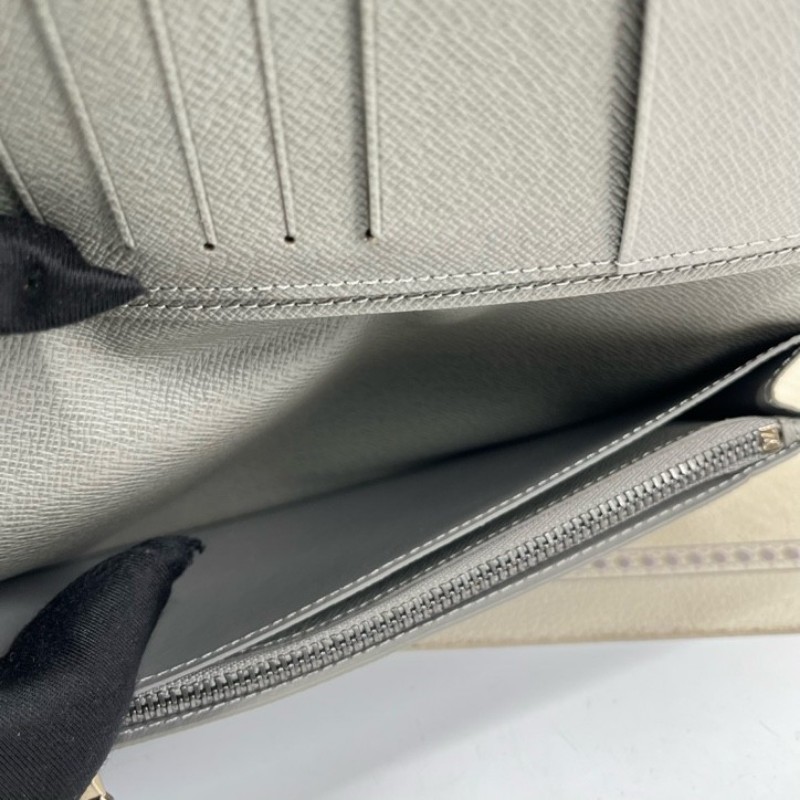 LV路易威登 鐳射灰色佈藝對折長款錢夾中性錢包 灰色鐳射老花 卡位多 裝卡現金都很方便 男女都能用 實用又好看-14