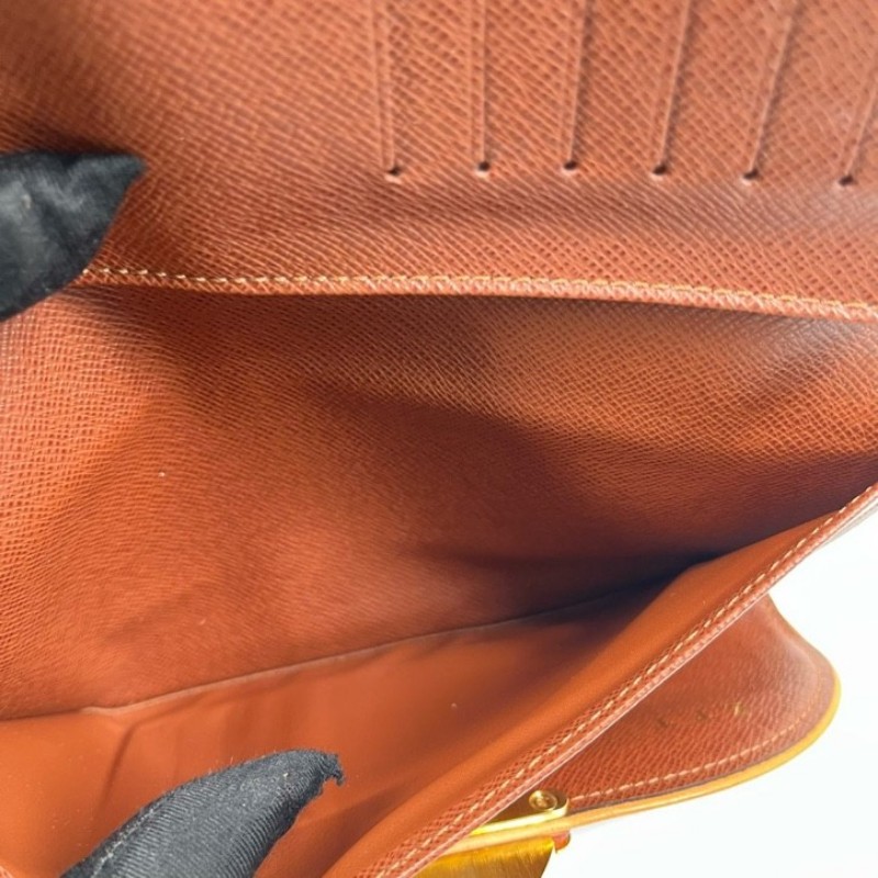 LV路易威登 有刻字 曼哈頓長款三折錢包 內裡卡位多 容量大-14