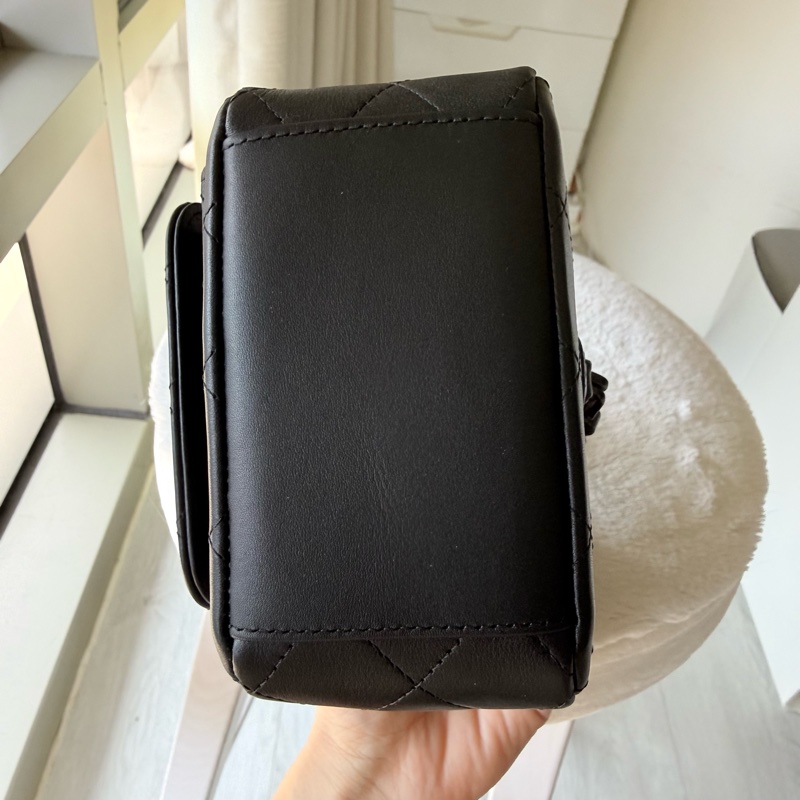 Chanel香奈兒25C so back mini後背包小書包全黑斜背包側背包手提包all black-6