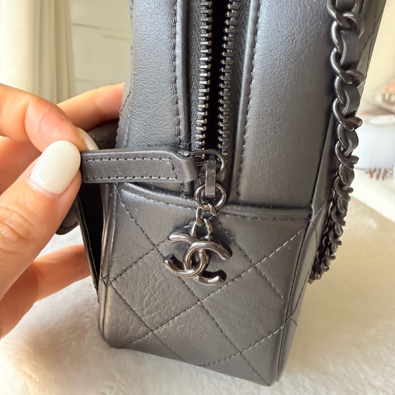 Chanel香奈兒25C so back mini後背包小書包全黑斜背包側背包手提包all black-11