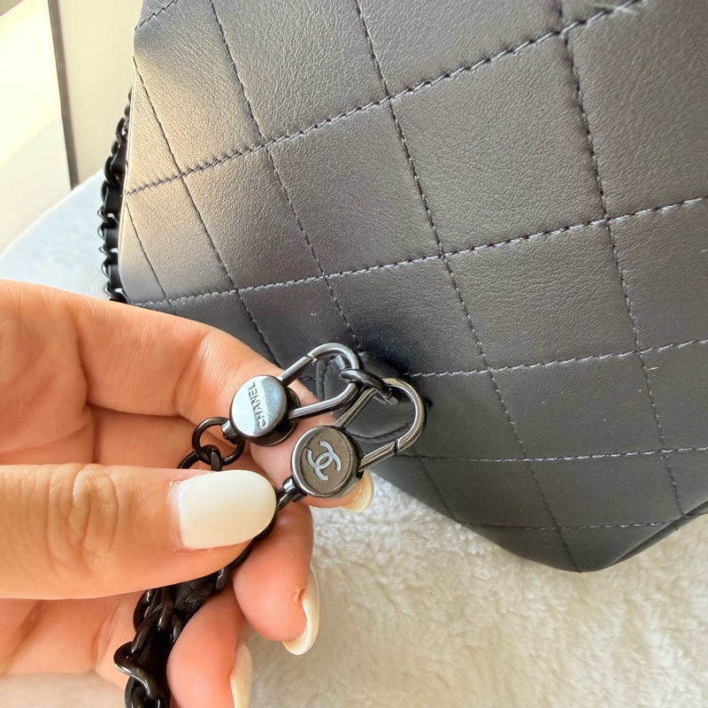 Chanel香奈兒25C so back mini後背包小書包全黑斜背包側背包手提包all black-12