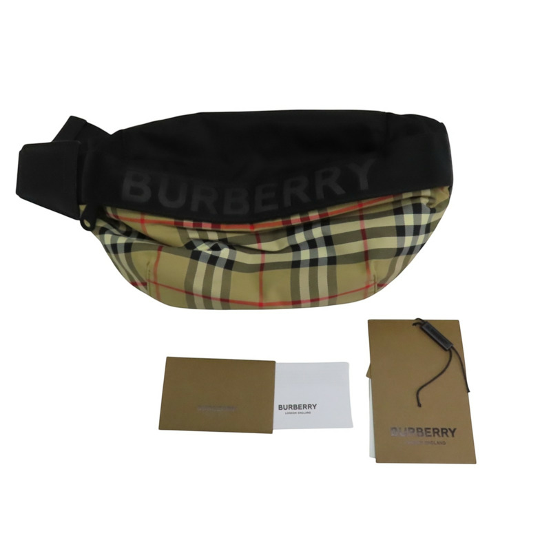 經典格紋 帆布 Sonny腰包【BURBERRY 巴寶莉】 8011392-8