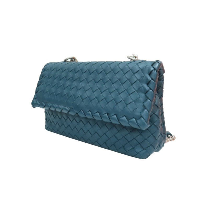 藍色 羊皮編織 Olimpia 肩背包【BOTTEGA VENETA BV 寶緹嘉】-2