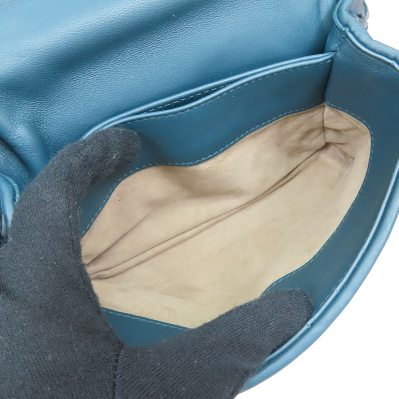 藍色 羊皮編織 Olimpia 肩背包【BOTTEGA VENETA BV 寶緹嘉】-4