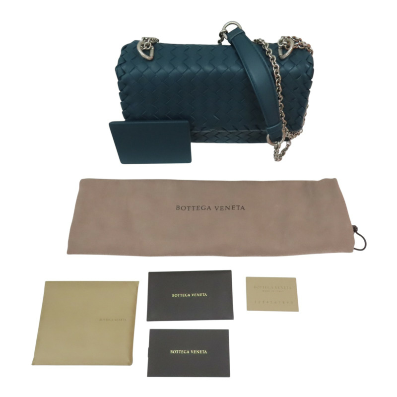 藍色 羊皮編織 Olimpia 肩背包【BOTTEGA VENETA BV 寶緹嘉】-12