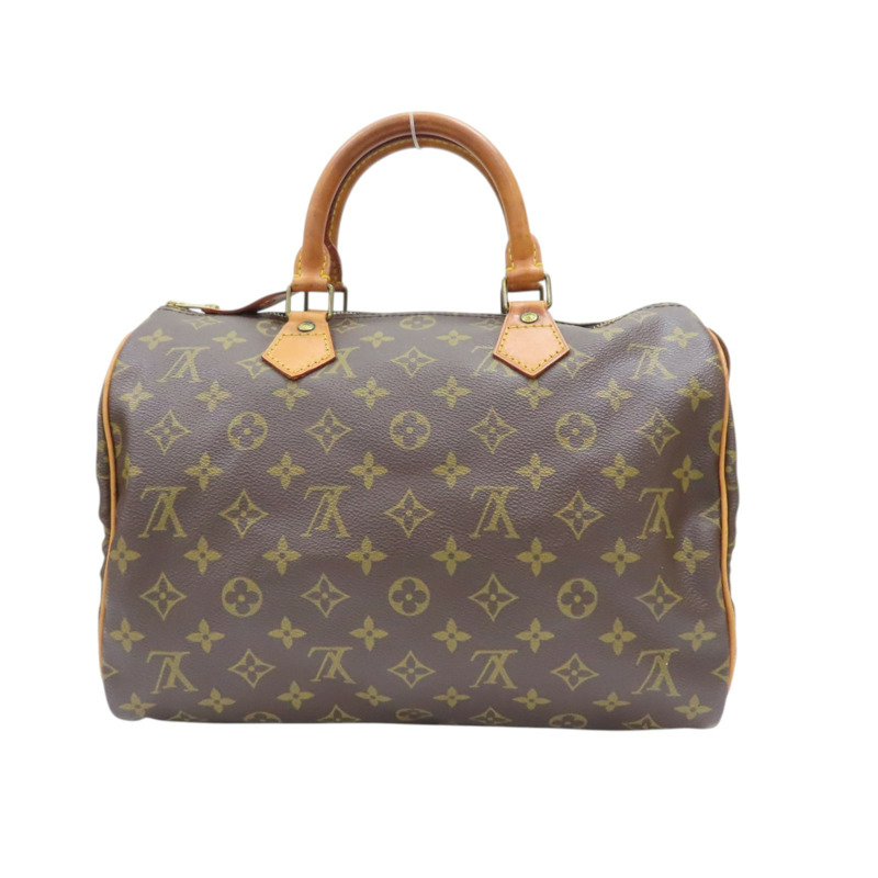棕色 原花帆布 Speedy 30 波士頓包 手提包 (無鎖頭)【LOUIS VUITTON LV 路易威登】 M41526-1