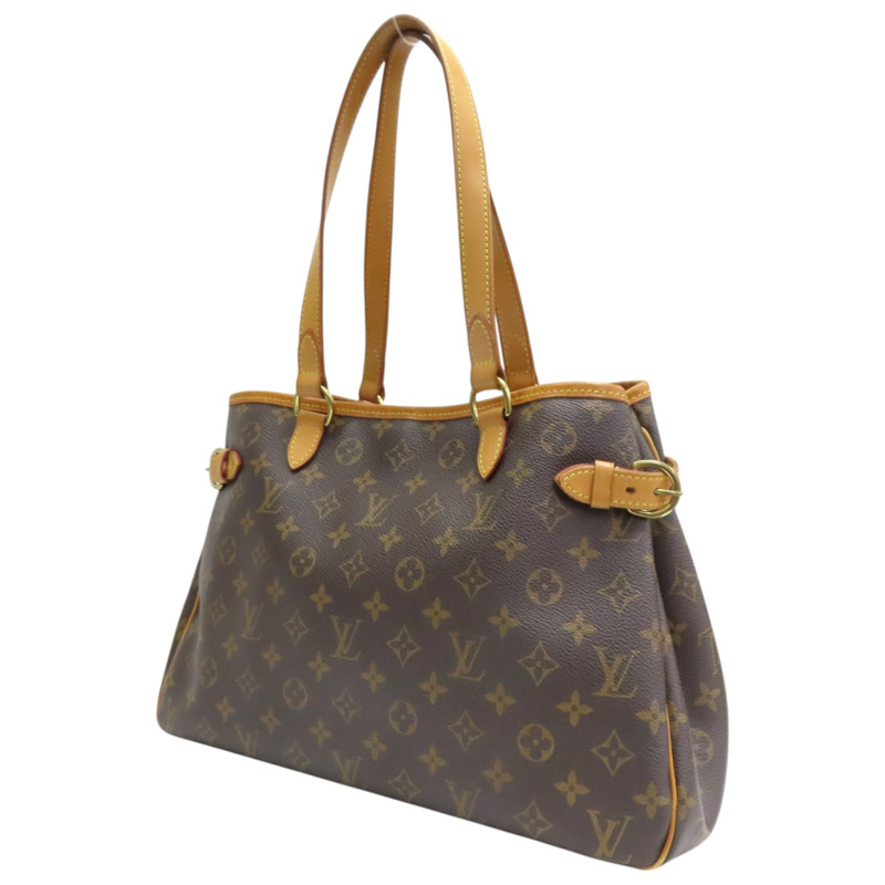 棕色 原花 PVC帆布 Batignolles Horizontal 托特包【LOUIS VUITTON LV 路易威登】 M51154-2