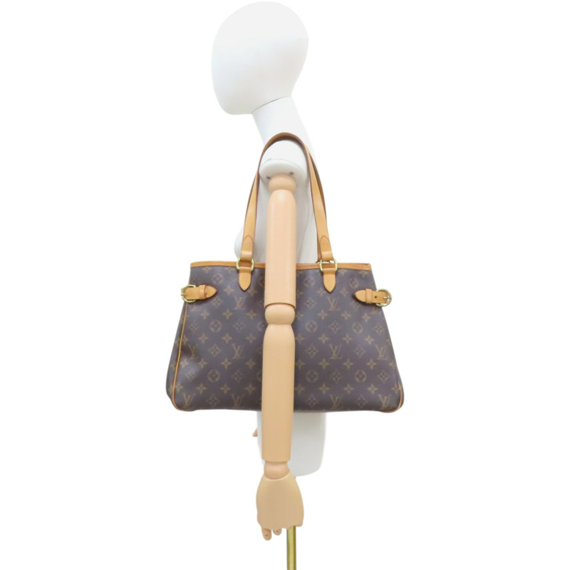 棕色 原花 PVC帆布 Batignolles Horizontal 托特包【LOUIS VUITTON LV 路易威登】 M51154-9