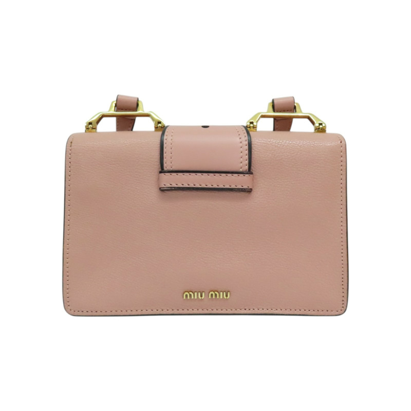 粉色 山羊皮 肩背包【MIU MIU 繆繆】 5BH609-1