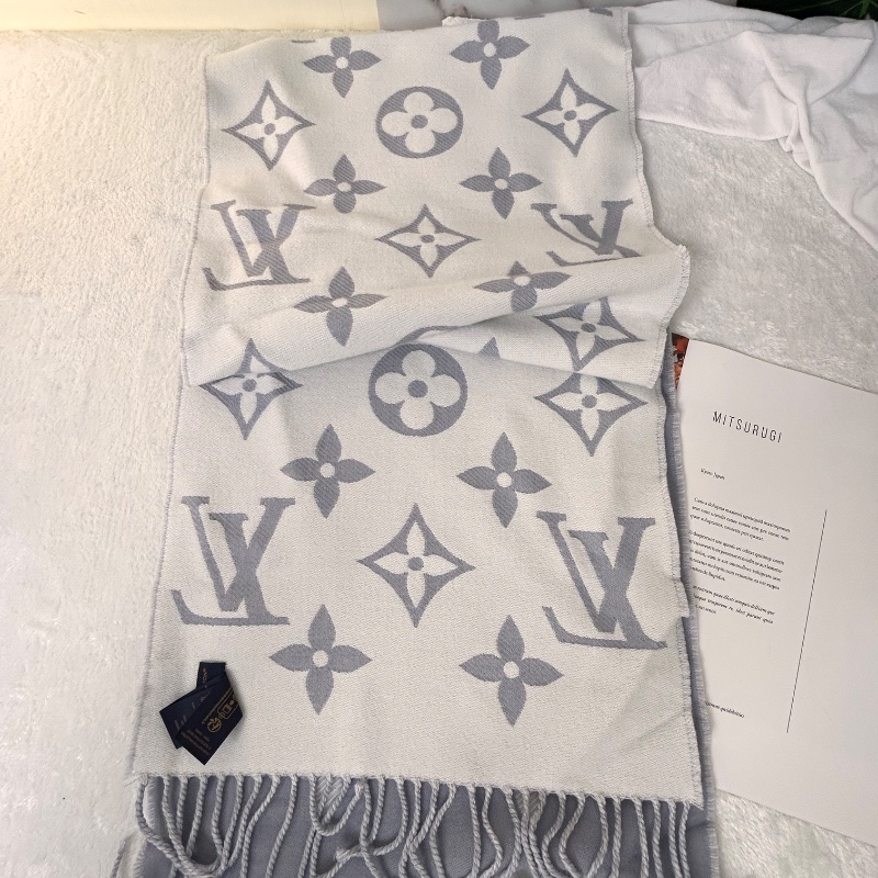 LV 經典 Essential 老花 LOGO 羊毛圍巾-7