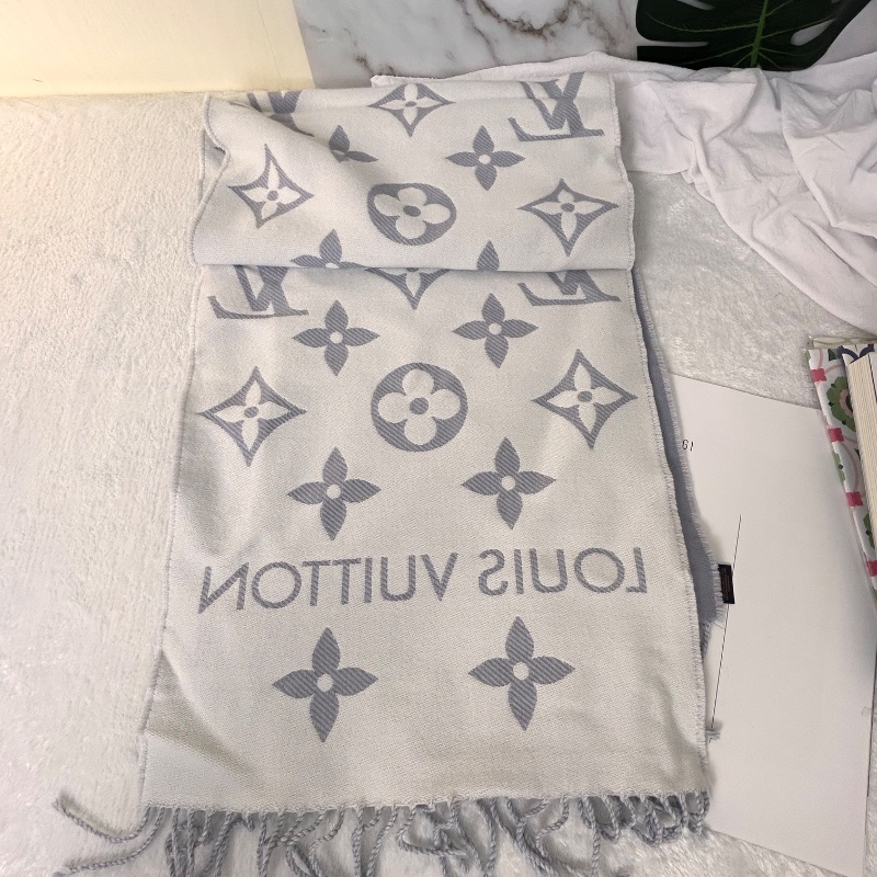 LV 經典 Essential 老花 LOGO 羊毛圍巾-8
