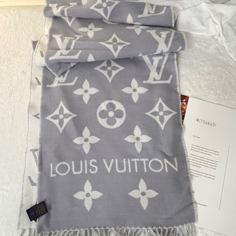LV 經典 Essential 老花 LOGO 羊毛圍巾-10